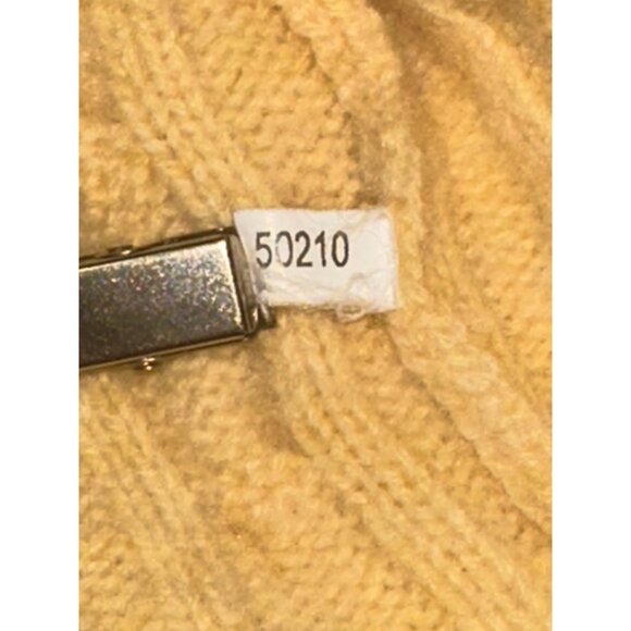 Abercrombie & Fitch Yellow Cable Knit Wool Hoodie Sweater Size Large - Picture 9 of 16